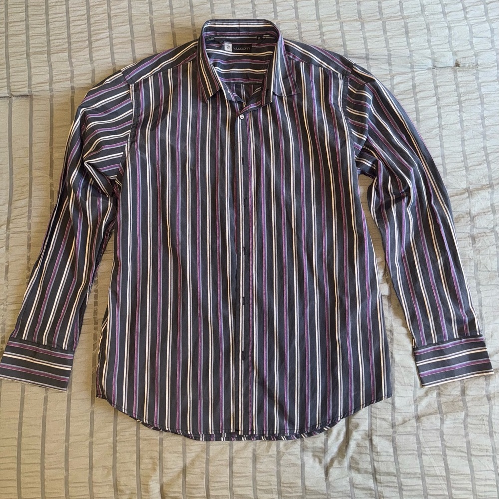 Level Ten Men’s Striped Long Sleeve Button-Down Shirt – Size XL